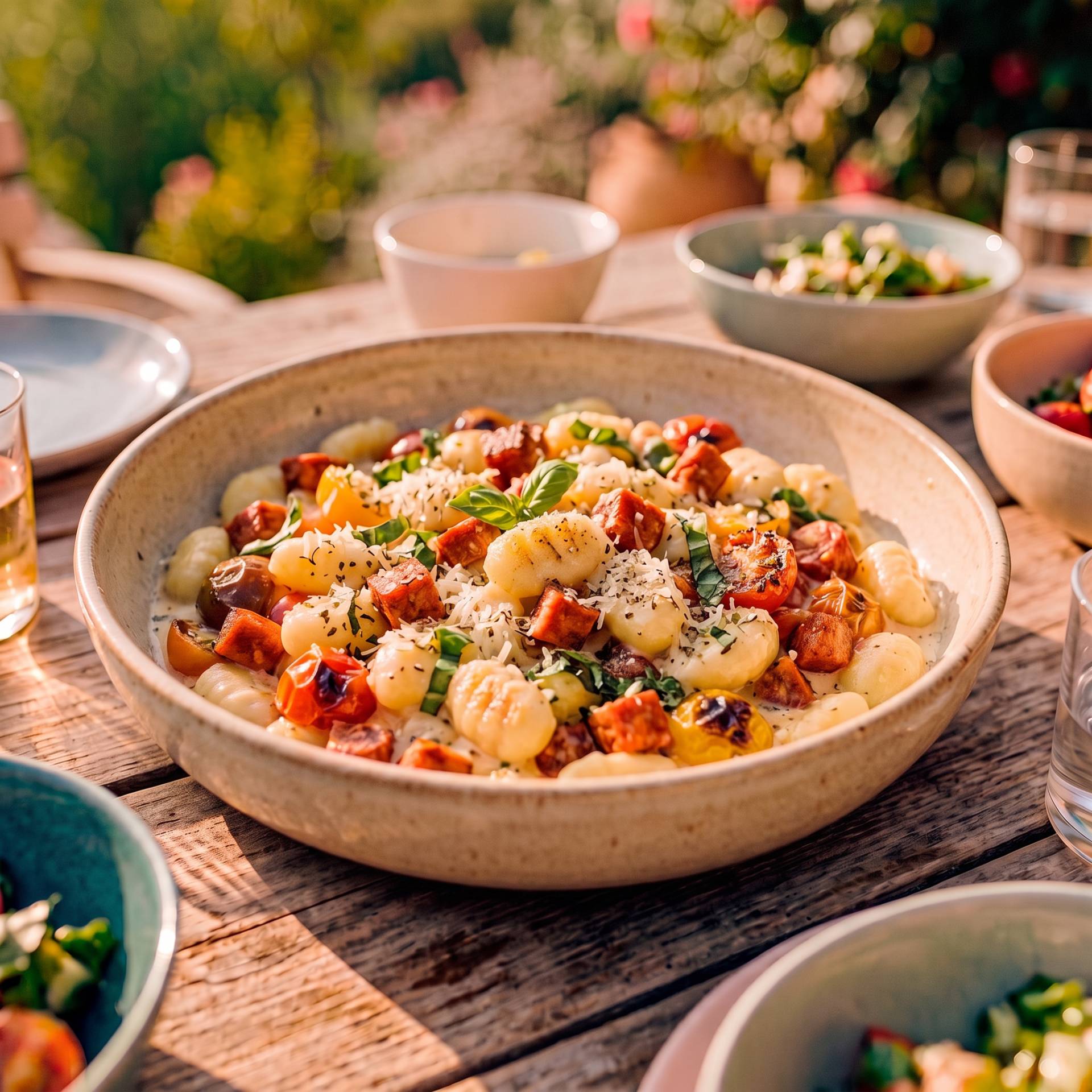 One pot gnocchis, chorizo & tomates cerises - Recette Ever Fry XXL SURFACE | Moulinex