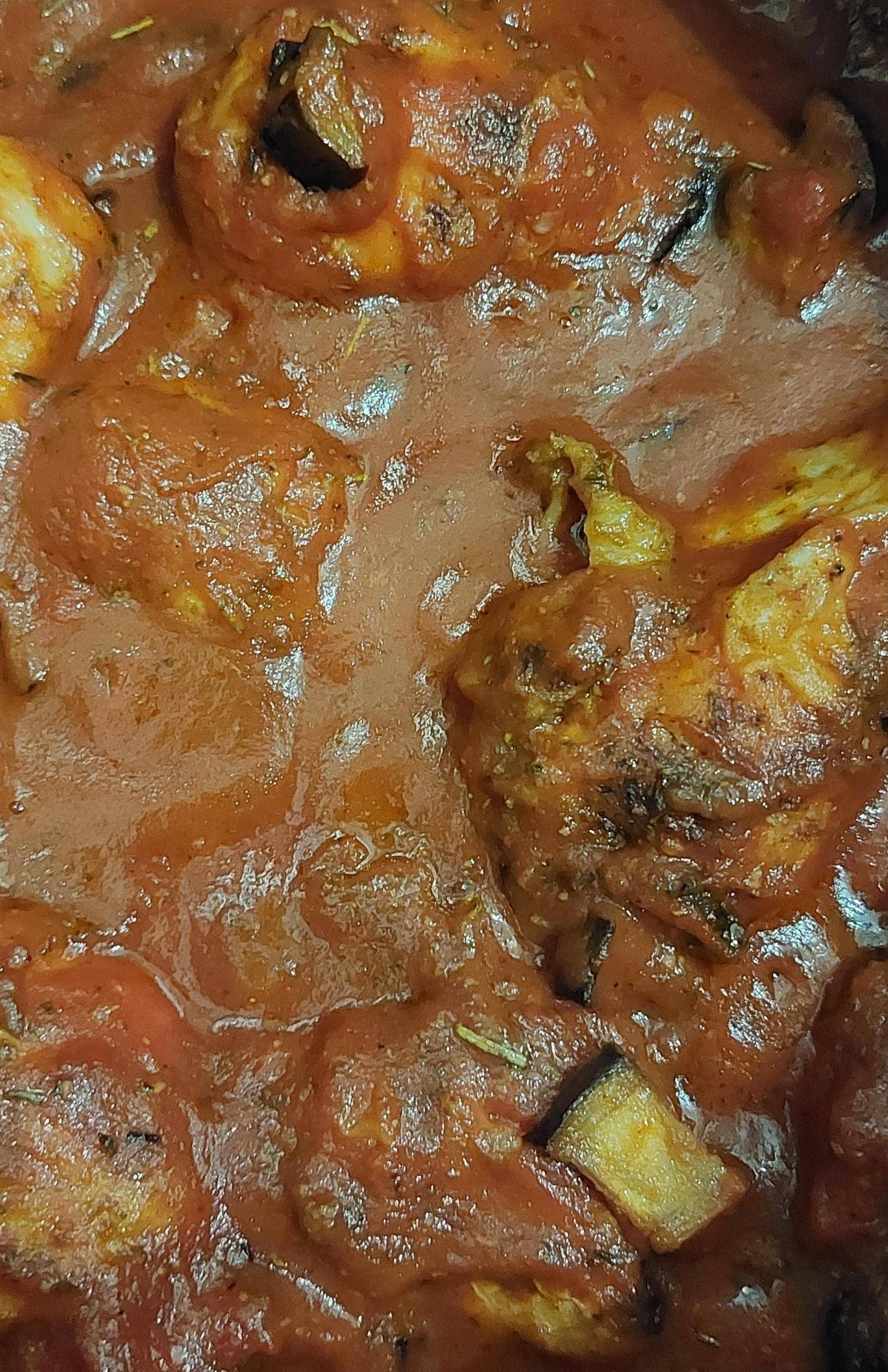 Poulet à l'aubergine et sauce tomate - Recette Cookeo | Moulinex