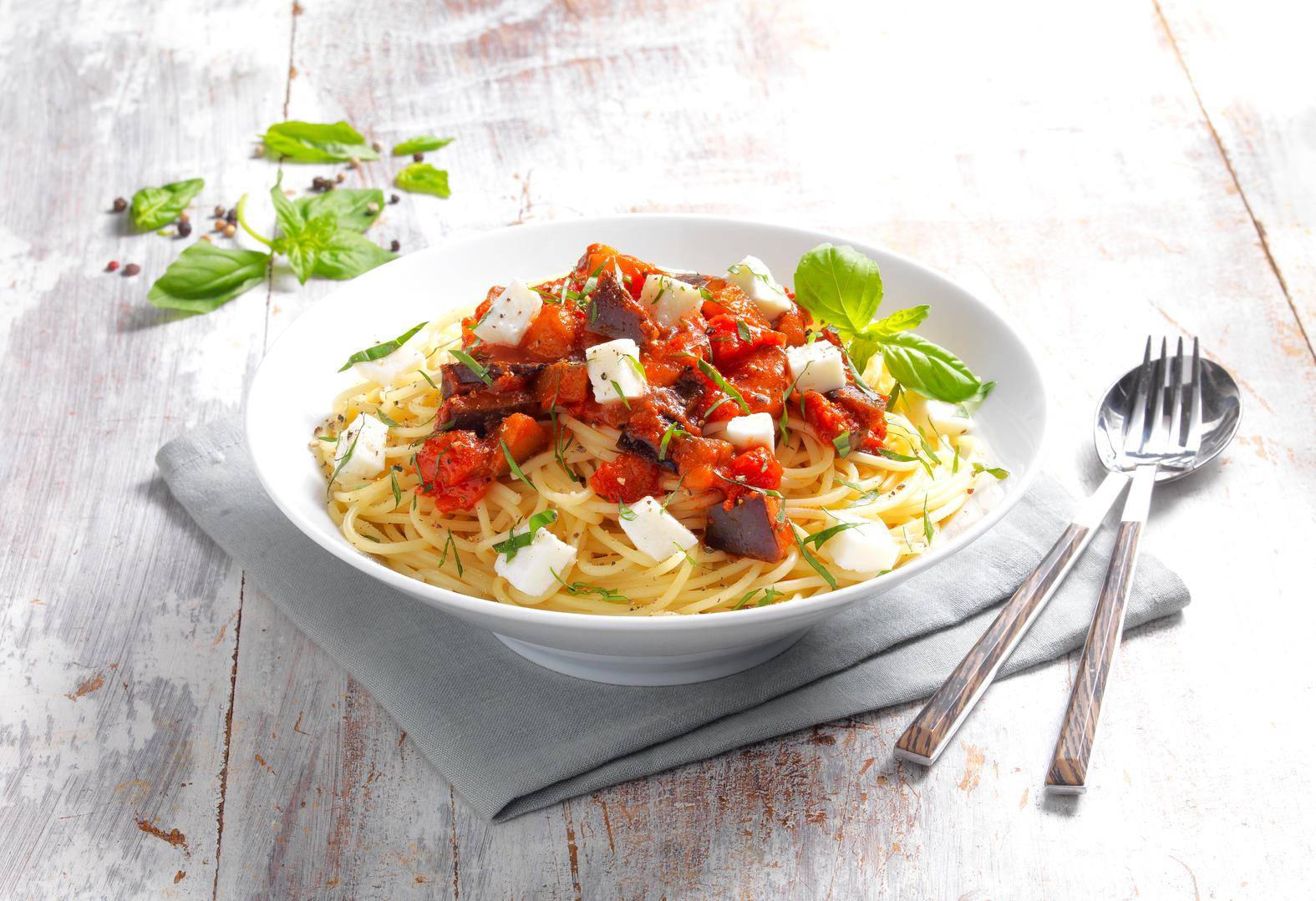 Spaghetti alla norma - Recette Cook'in One | Moulinex