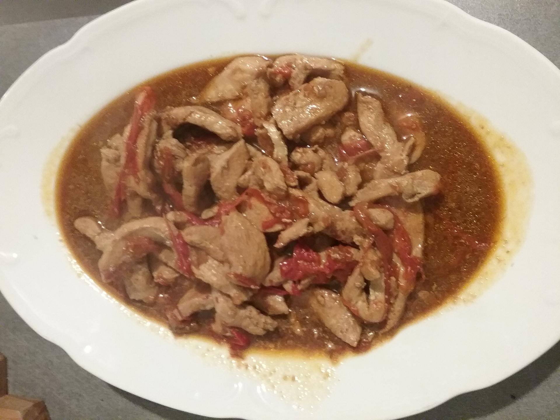 Emincés de poulet aux poivrons rouge - Recepten Cookeo | Moulinex