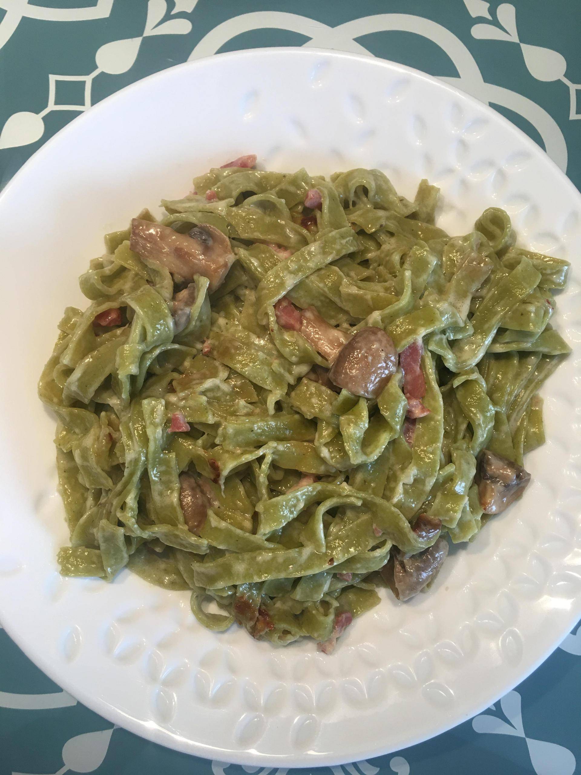 Tagliatelles au basilic sauce Carbonara - Recepten Cookeo V3 | Moulinex