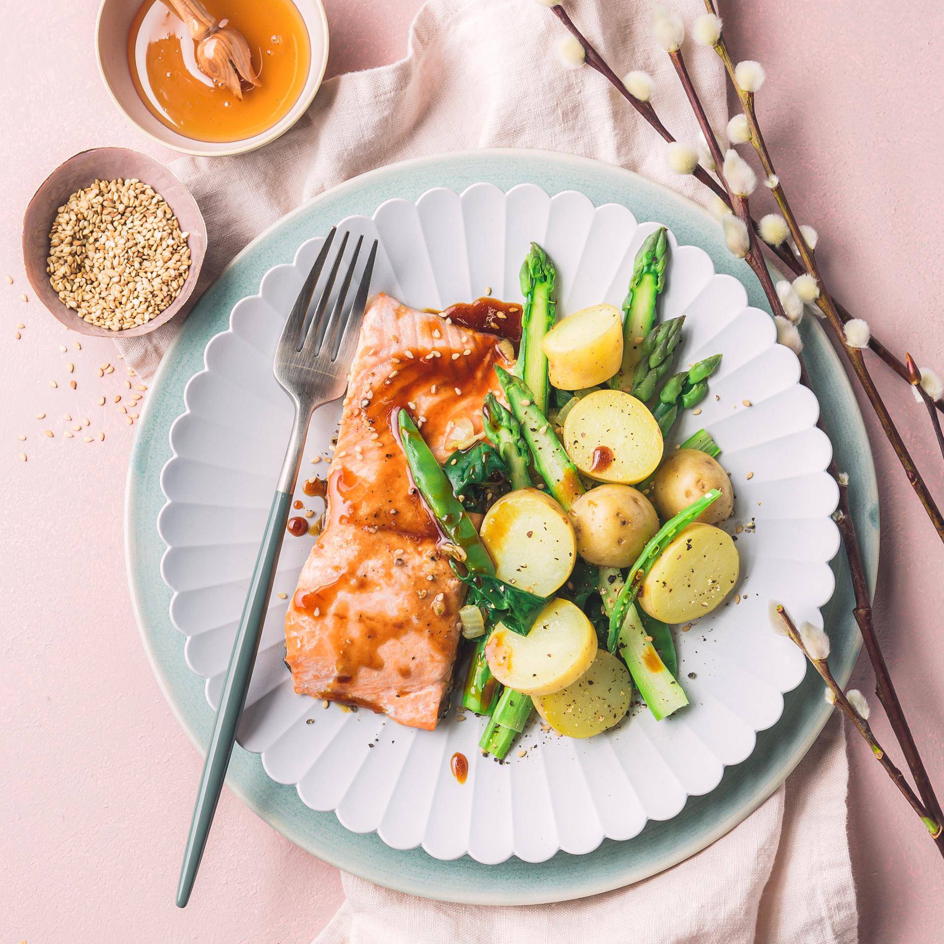 Saumon aux asperges et pommes de terre - Recepten Companion | Moulinex