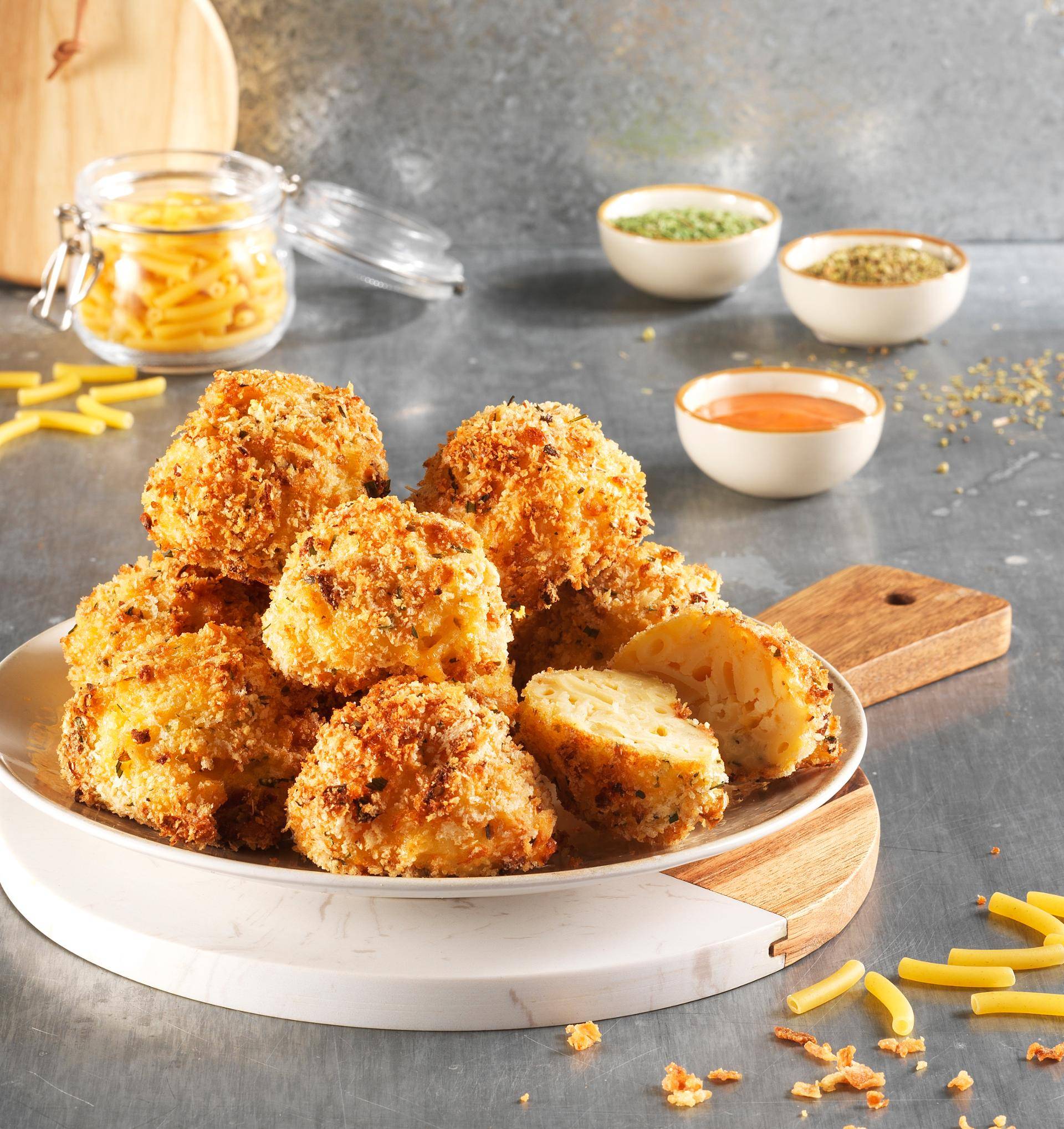 Boulettes mac n’cheese au cheddar - Recette Multifunction Airfryer Oven Digital | Moulinex