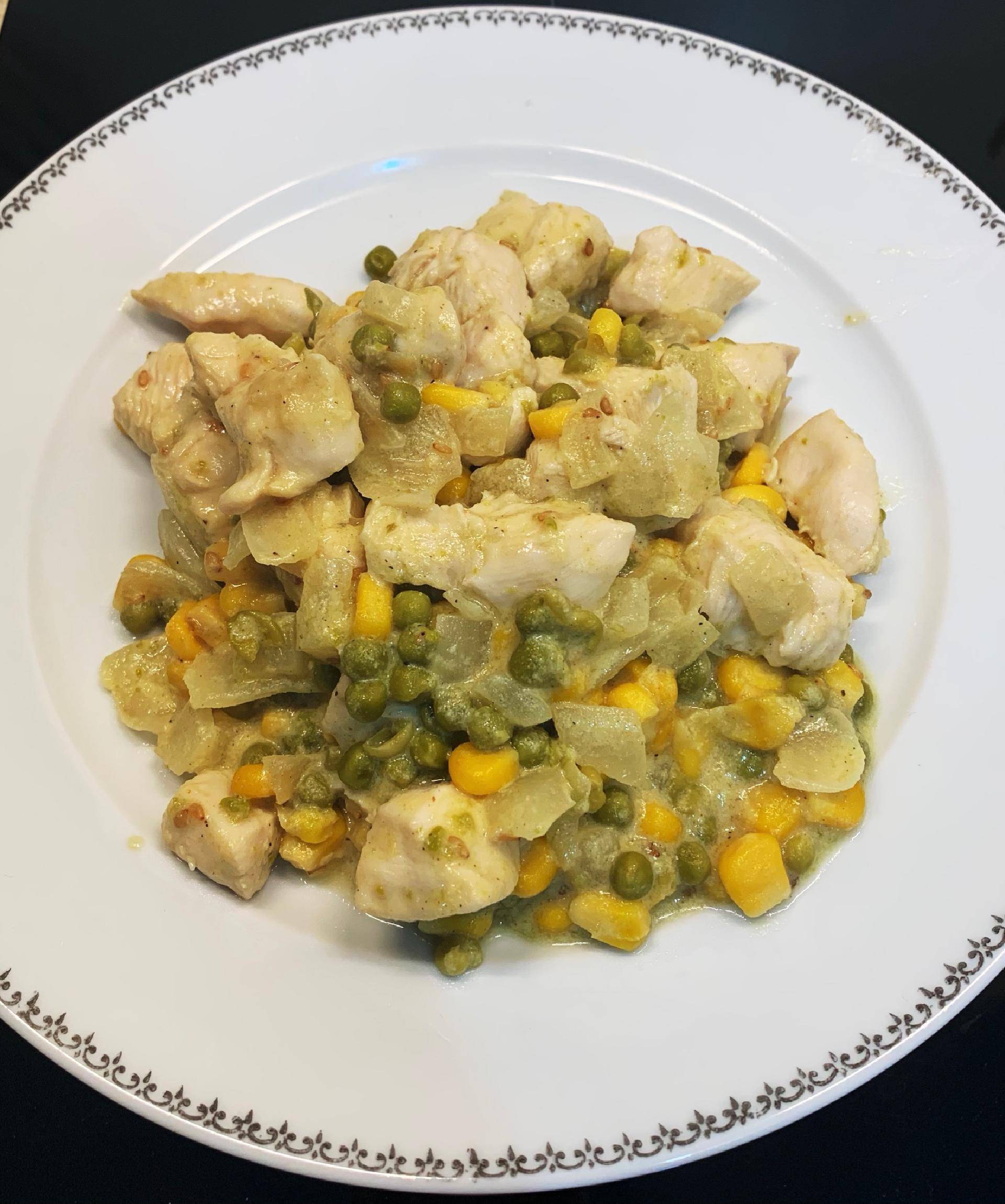 Poulet miel moutarde petits pois & maïs - Recette Cookeo V3 | Moulinex