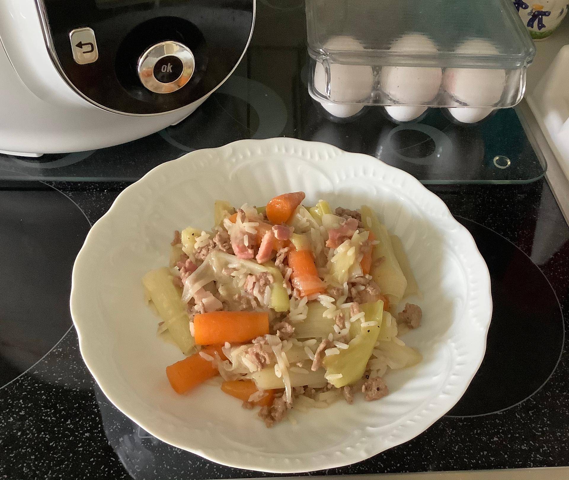 Poireaux bolognaise et riz - Recette Cookeo | Moulinex