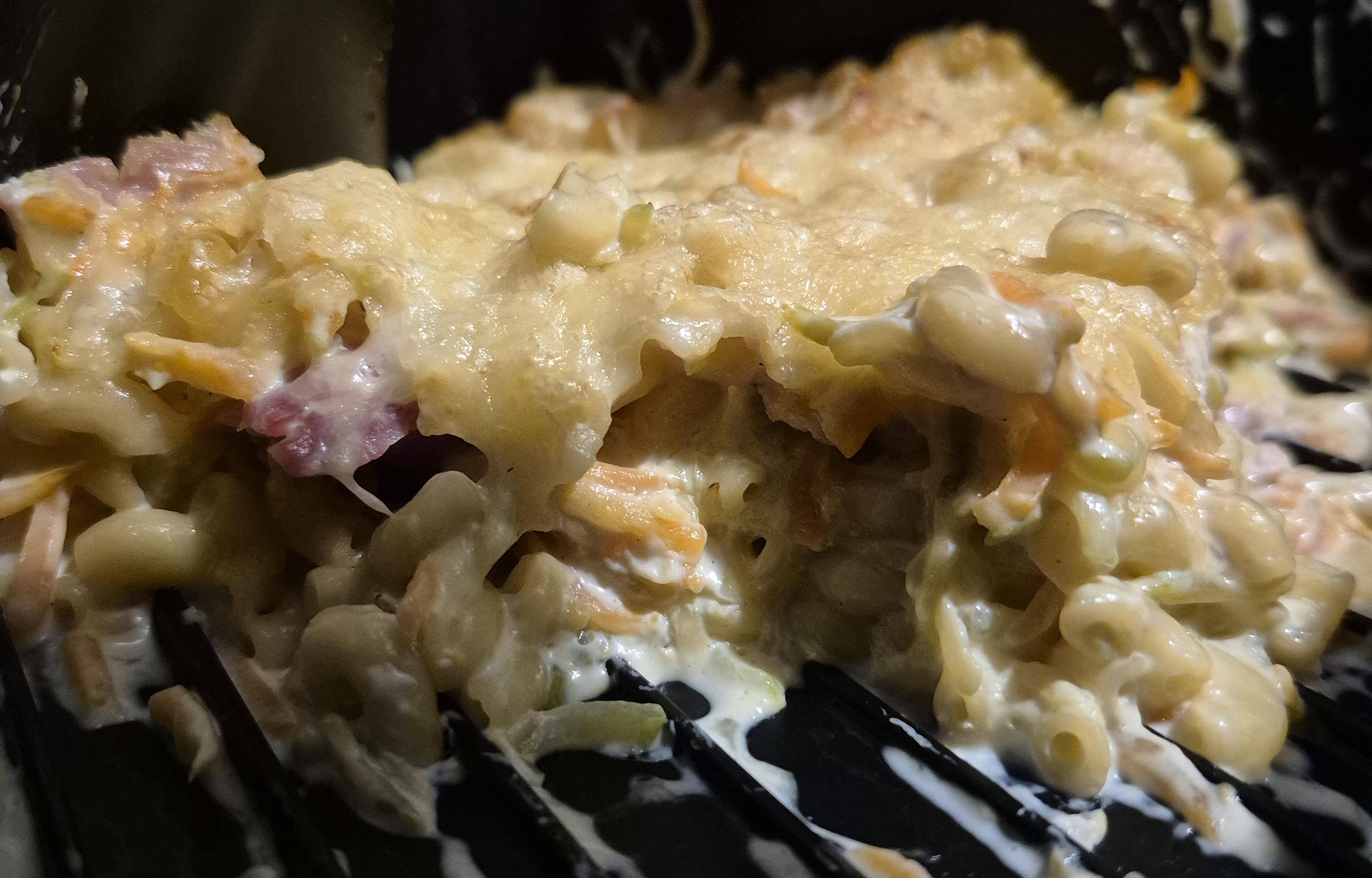 Gratin de coquillettes jambon légumes - Recette Dual EasyFry&Grill | Moulinex