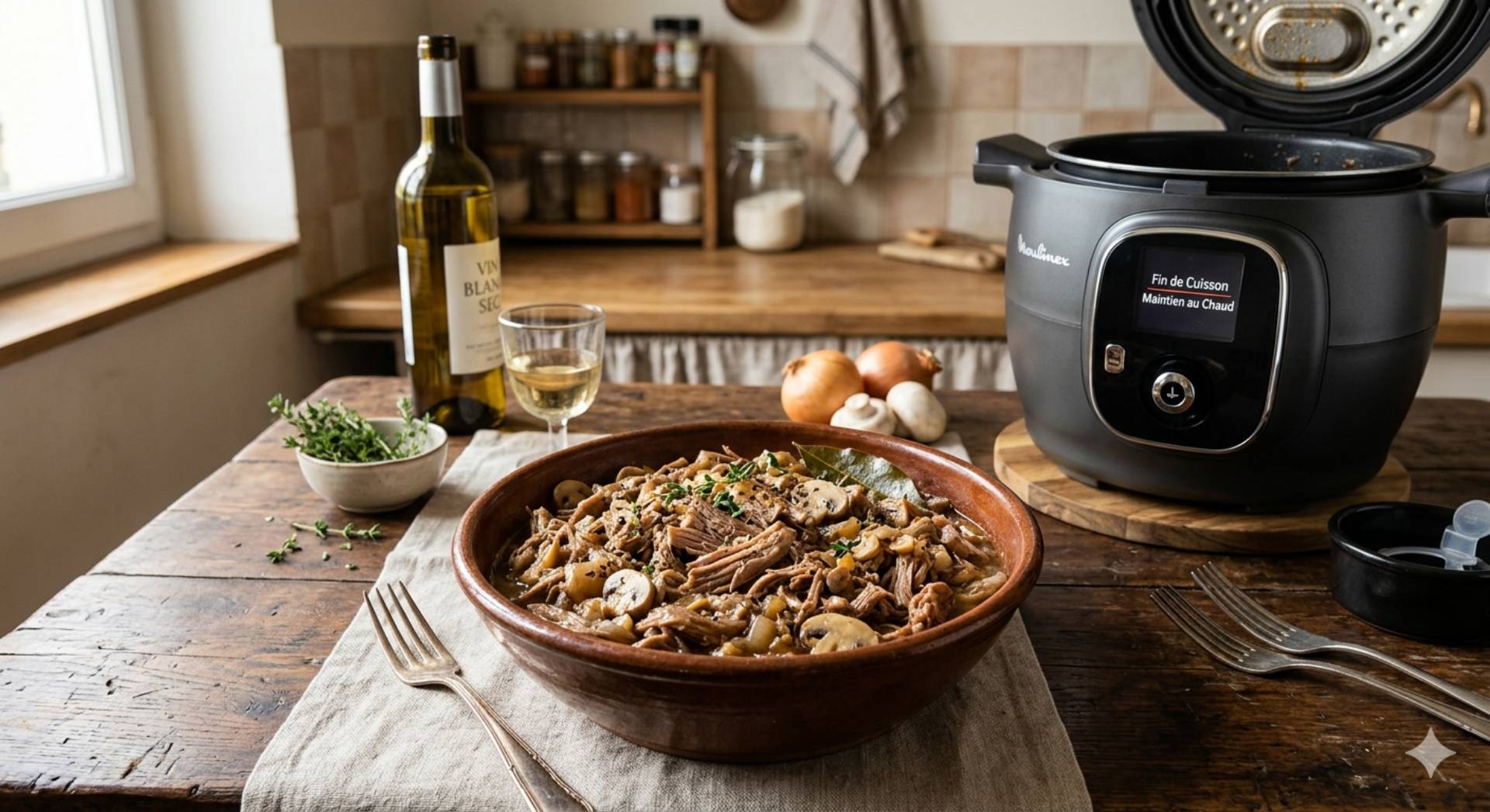 Effiloché de porc au vin blanc - Recette Cookeo Infinity 16in1 | Moulinex