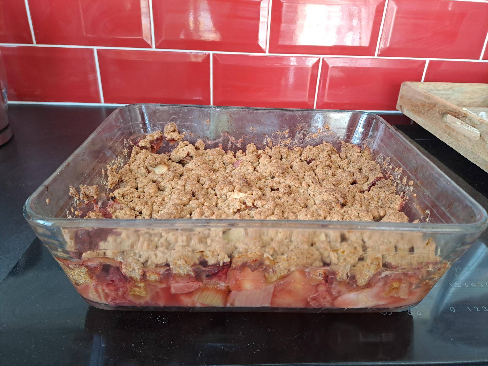 Crumble rhubarbe fraise - Recette Companion Connect XL | Moulinex
