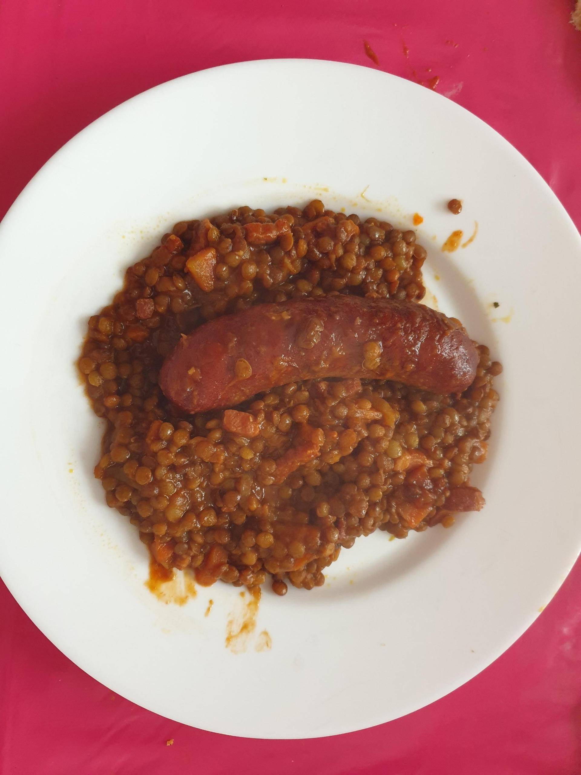 Saucisses lentilles à la tomate - Recepten Cookeo | Moulinex