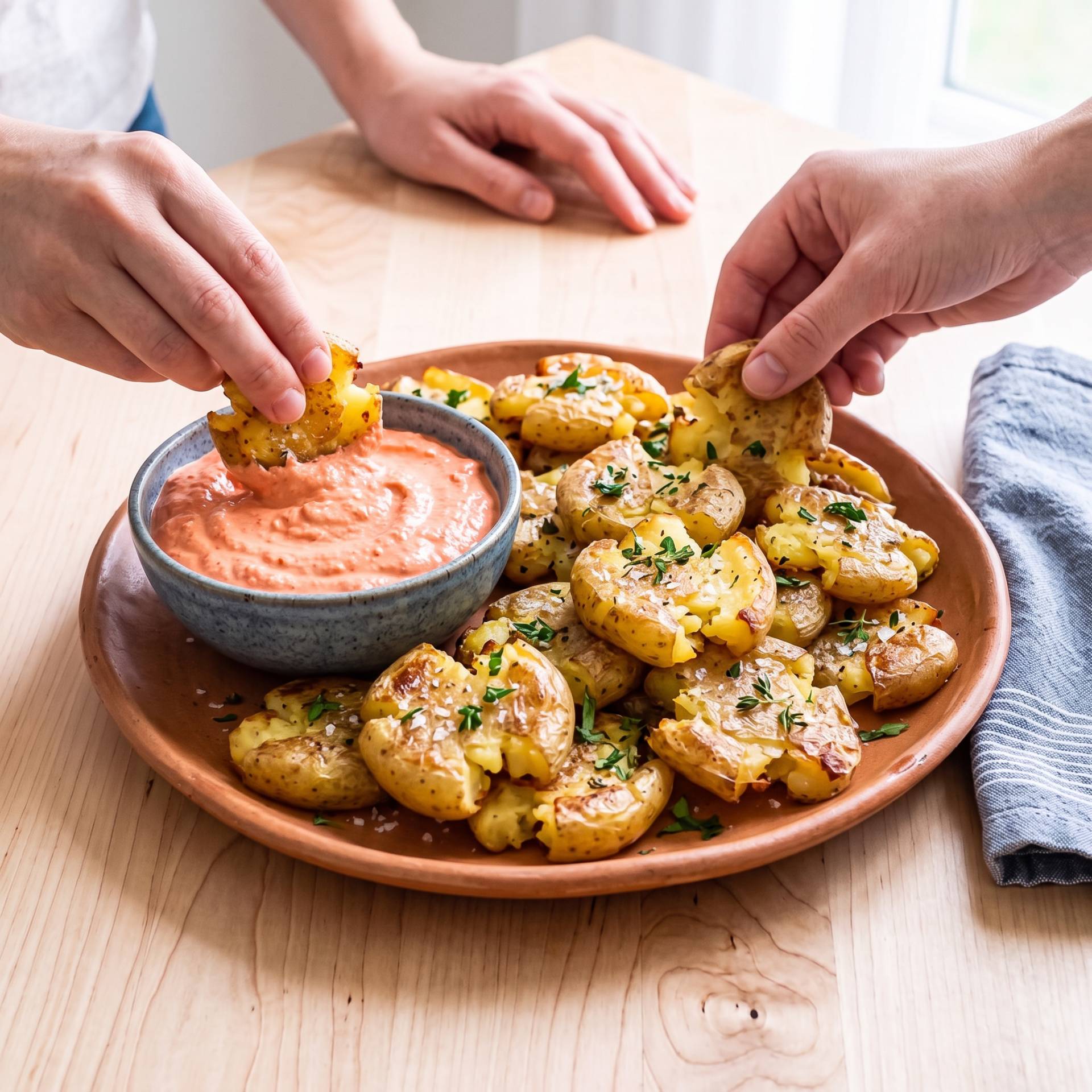 Smash potatoes & sauce xtipiti - Recette Ever Fry XXL SURFACE | Moulinex