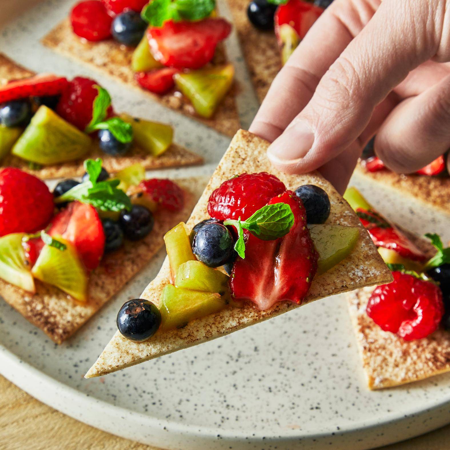 Salsa aux fruits et chips de cannelle - Recepten Easy Fry Max | Moulinex