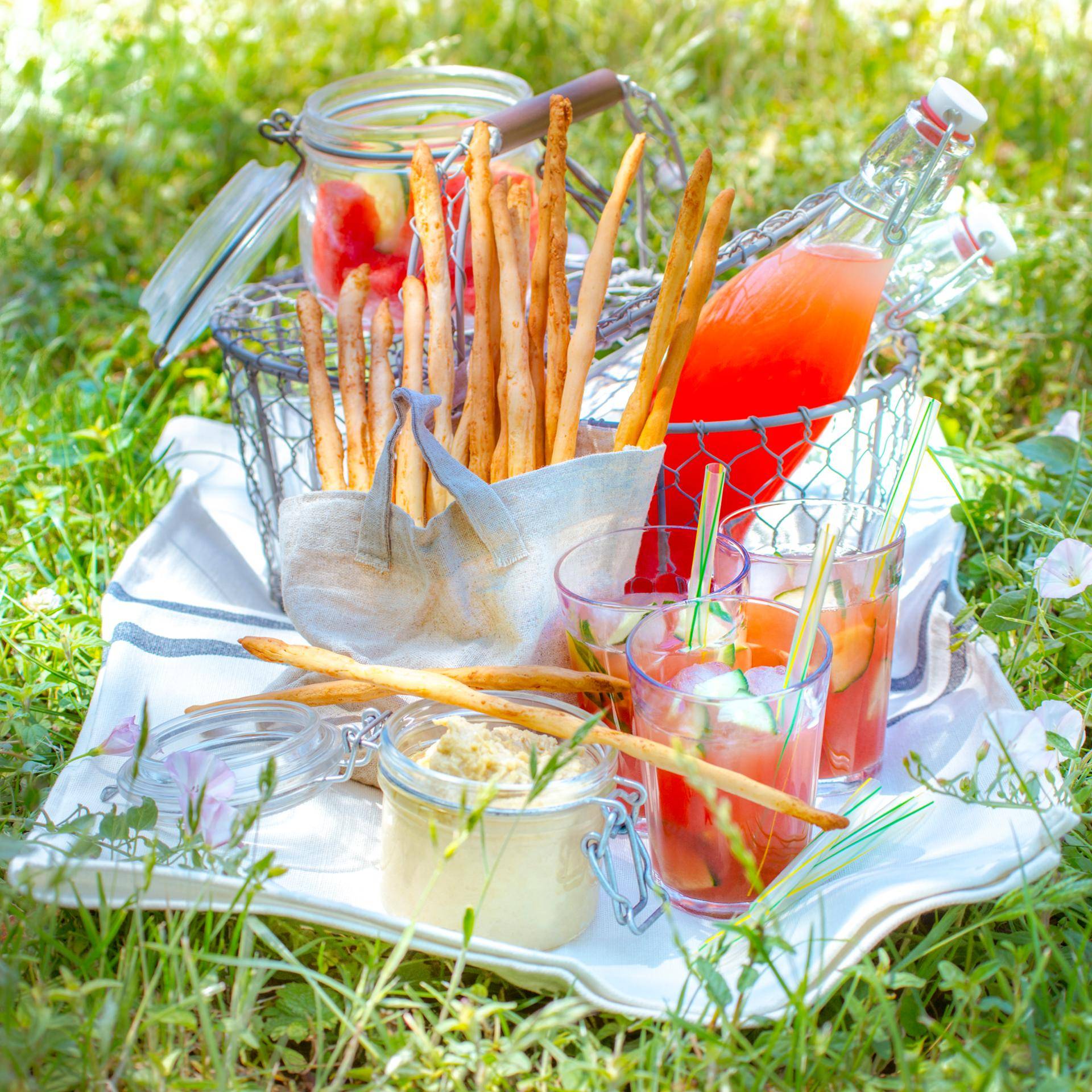 Gressins, houmous et boisson colorée - Recepten Companion Connect | Moulinex