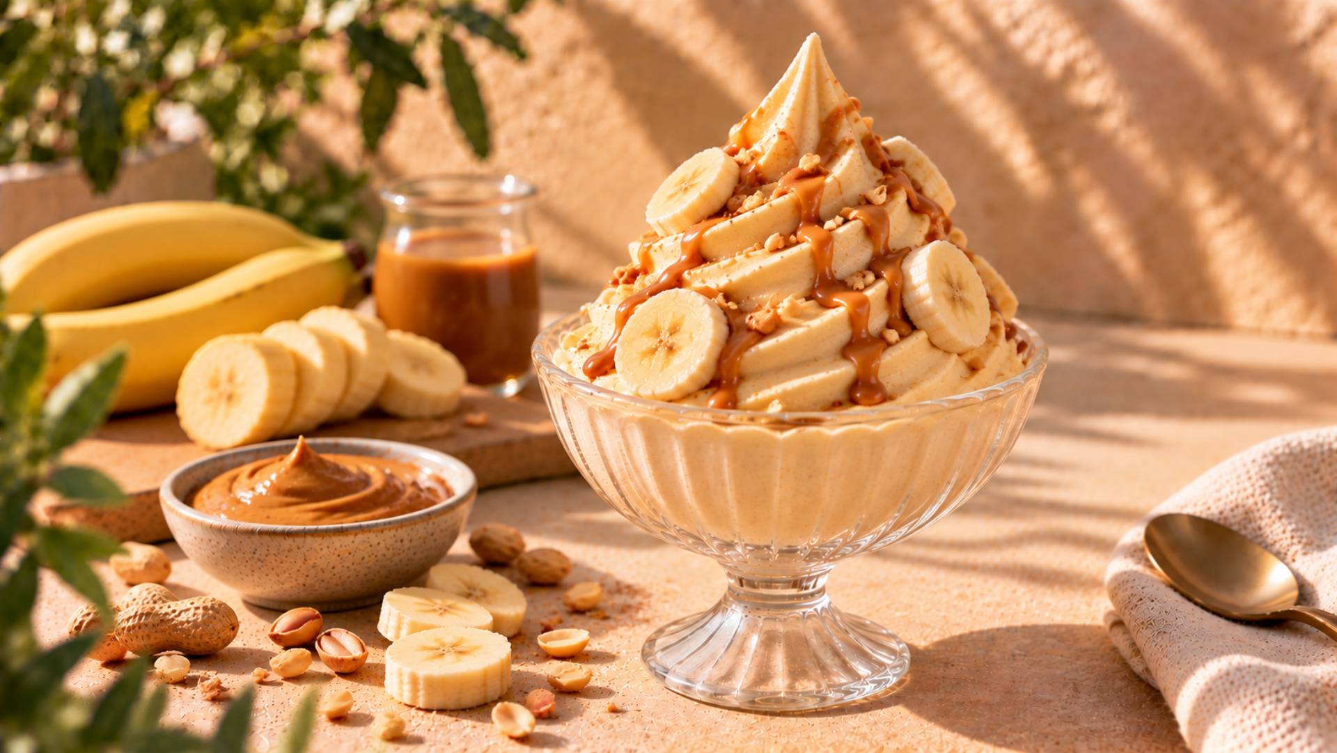 Snack glacé à la banane et au beurre de cacahuètes - Recette Freezi | Moulinex