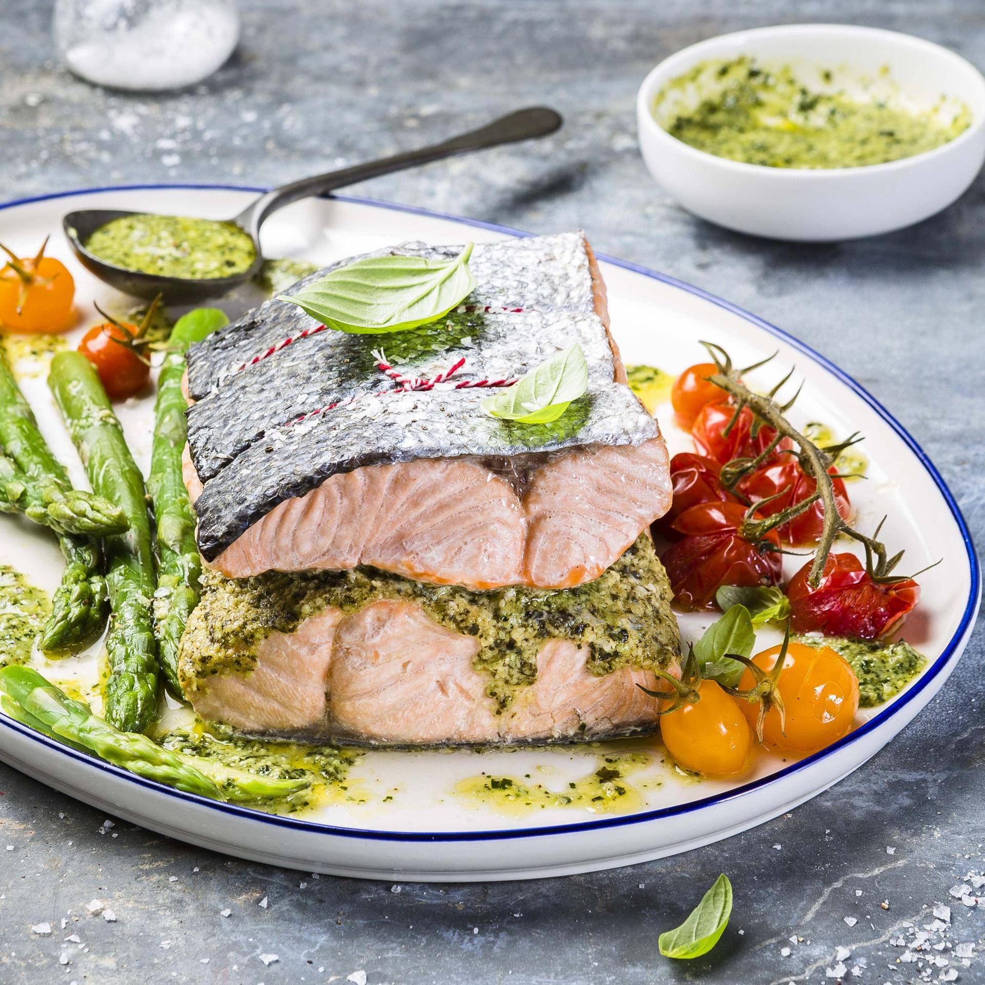 Rôti de saumon au pesto - Recette Cuiseur vapeur | Moulinex