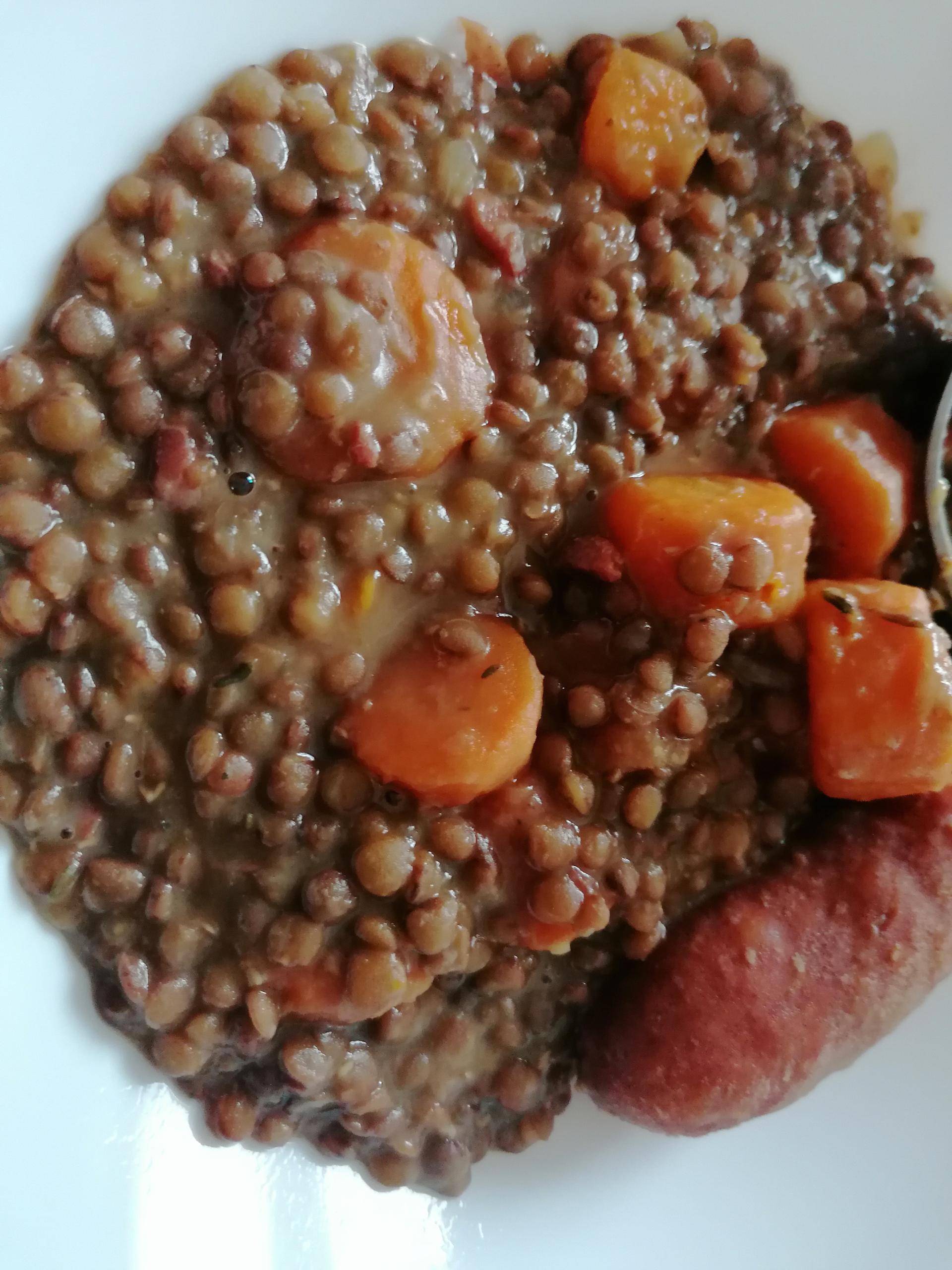 Saucisses lentilles blondes carottes - Recepten Cookeo | Moulinex