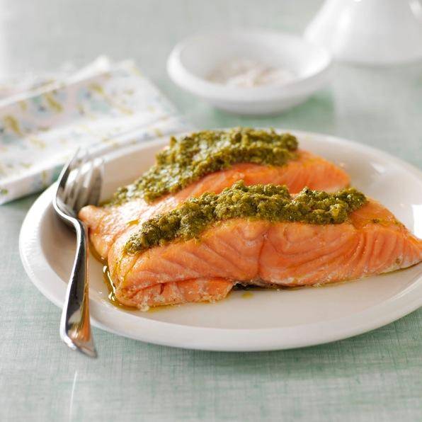 Pavé de saumon au pesto - Recette Companion | Moulinex