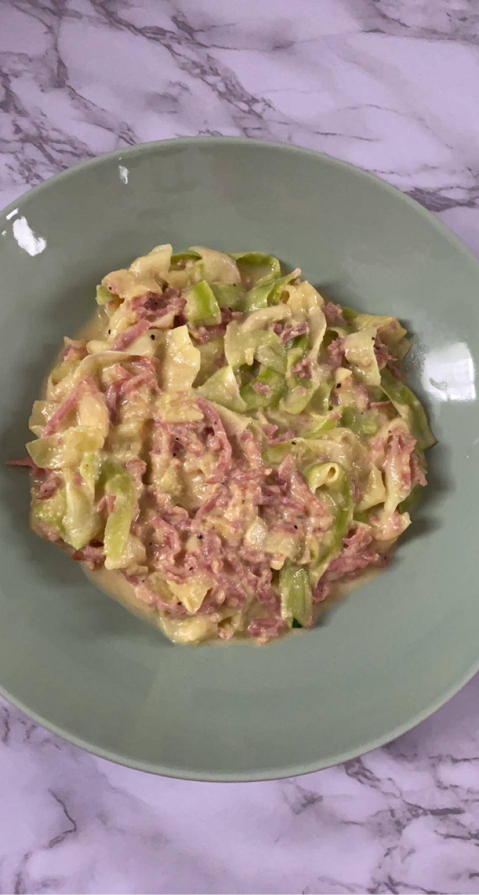 Courgettes façon carbonara - Recette Cookeo | Moulinex