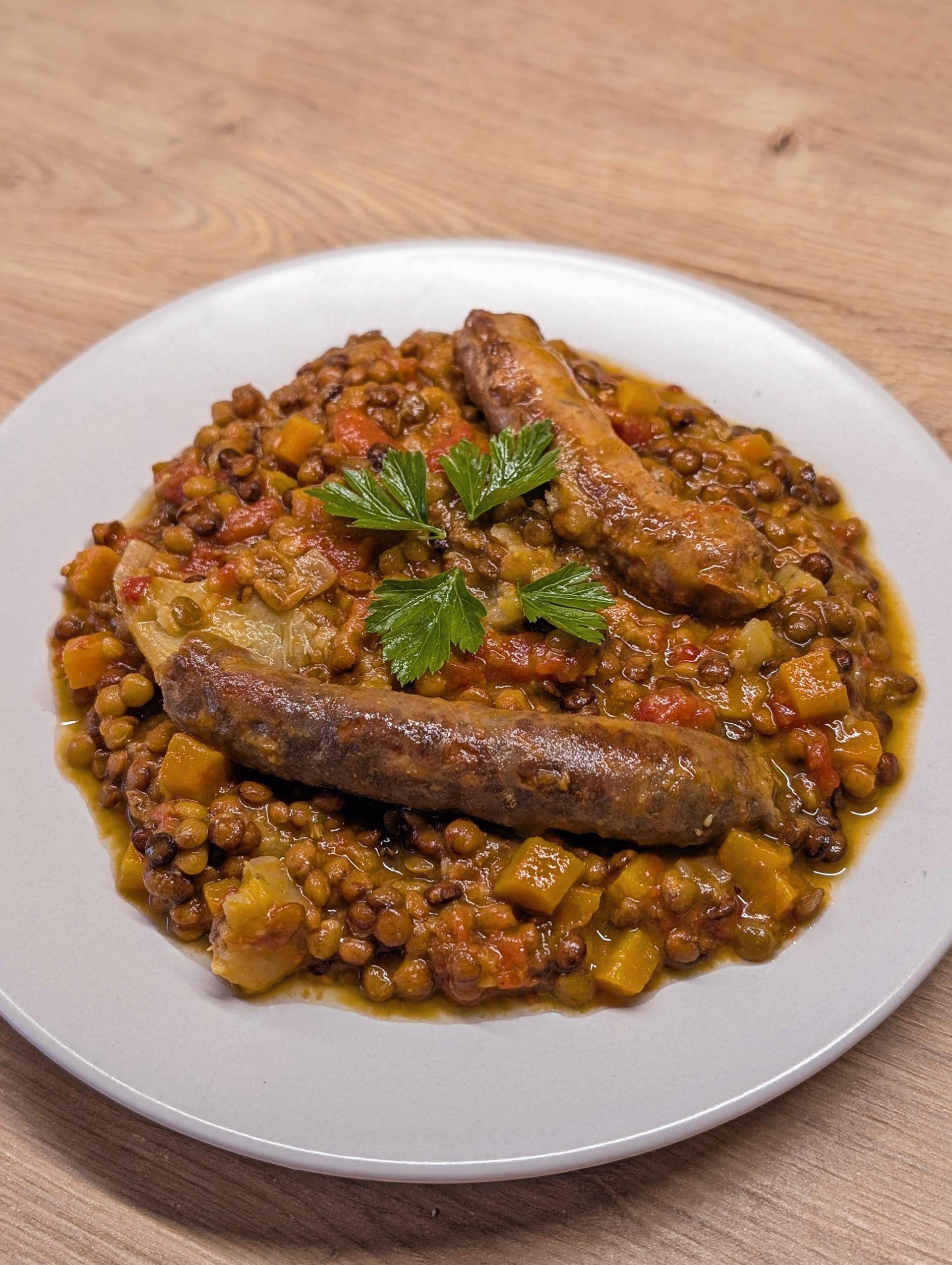 Lentilles Saucisses à la tomate et coeur d'artichaud - Recepten Cookeo 10in1 | Moulinex