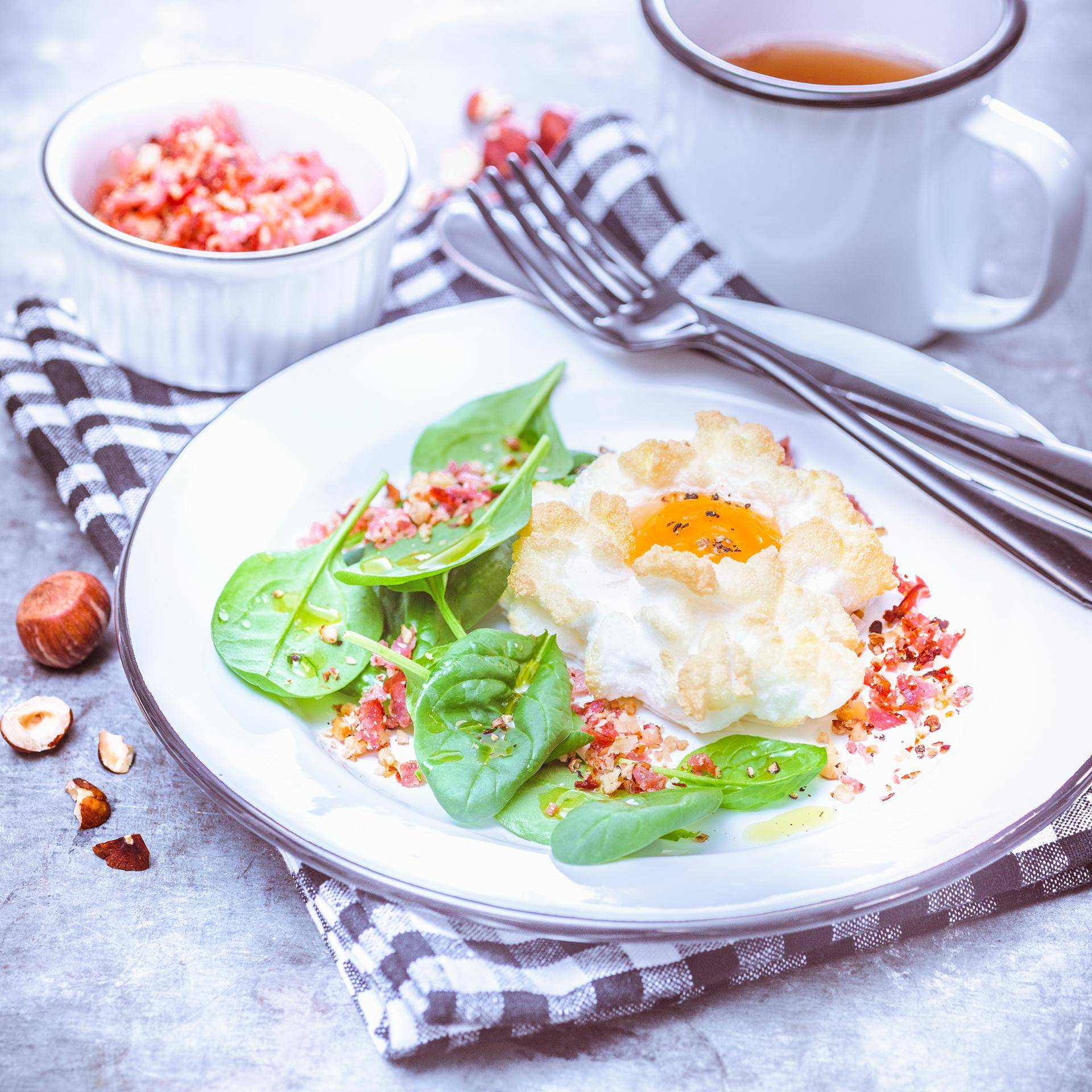 Œufs nuage au bacon - Recette Companion | Moulinex