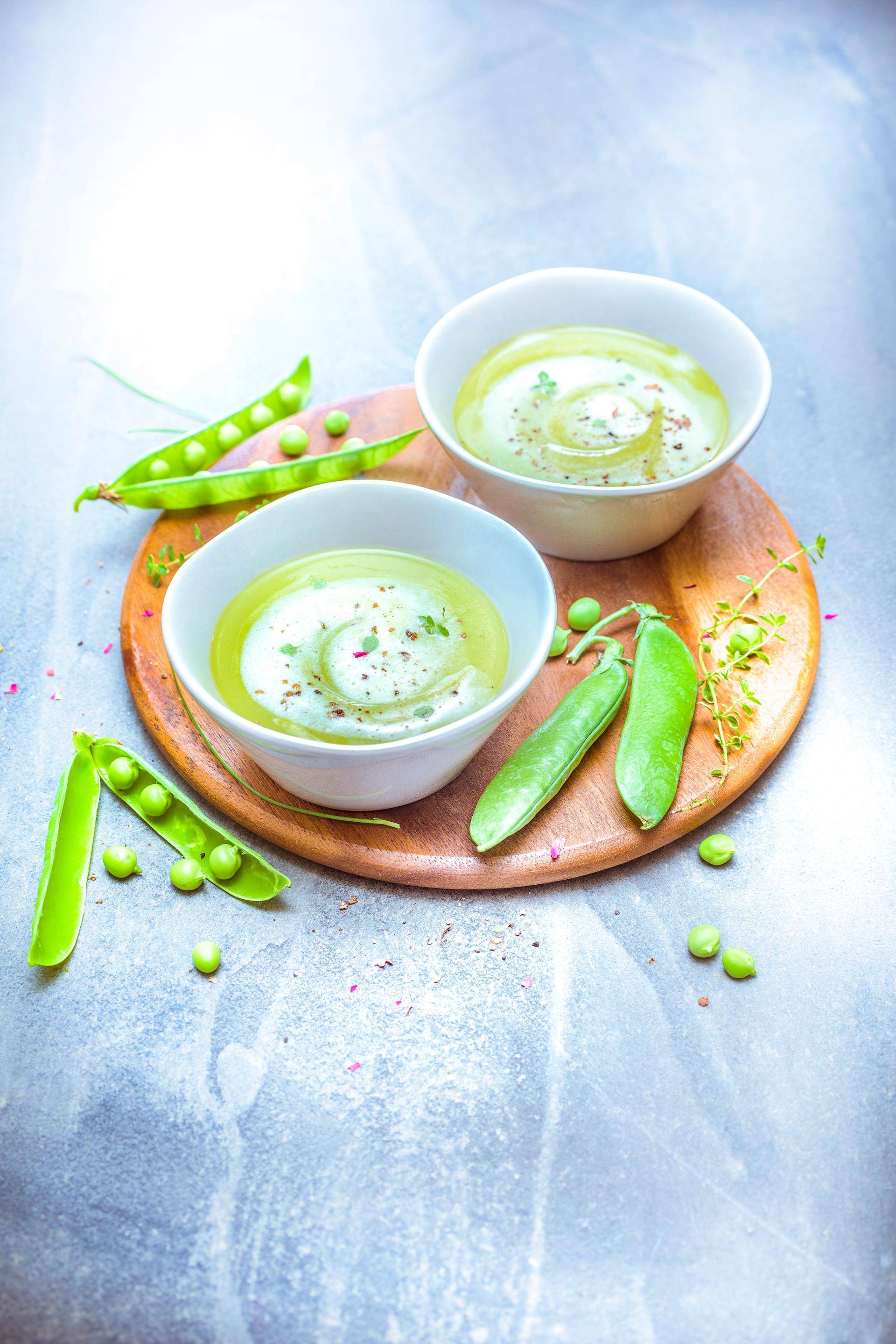Velouté de petits pois, écume de thym - Recepten Ultrablend Cook | Moulinex
