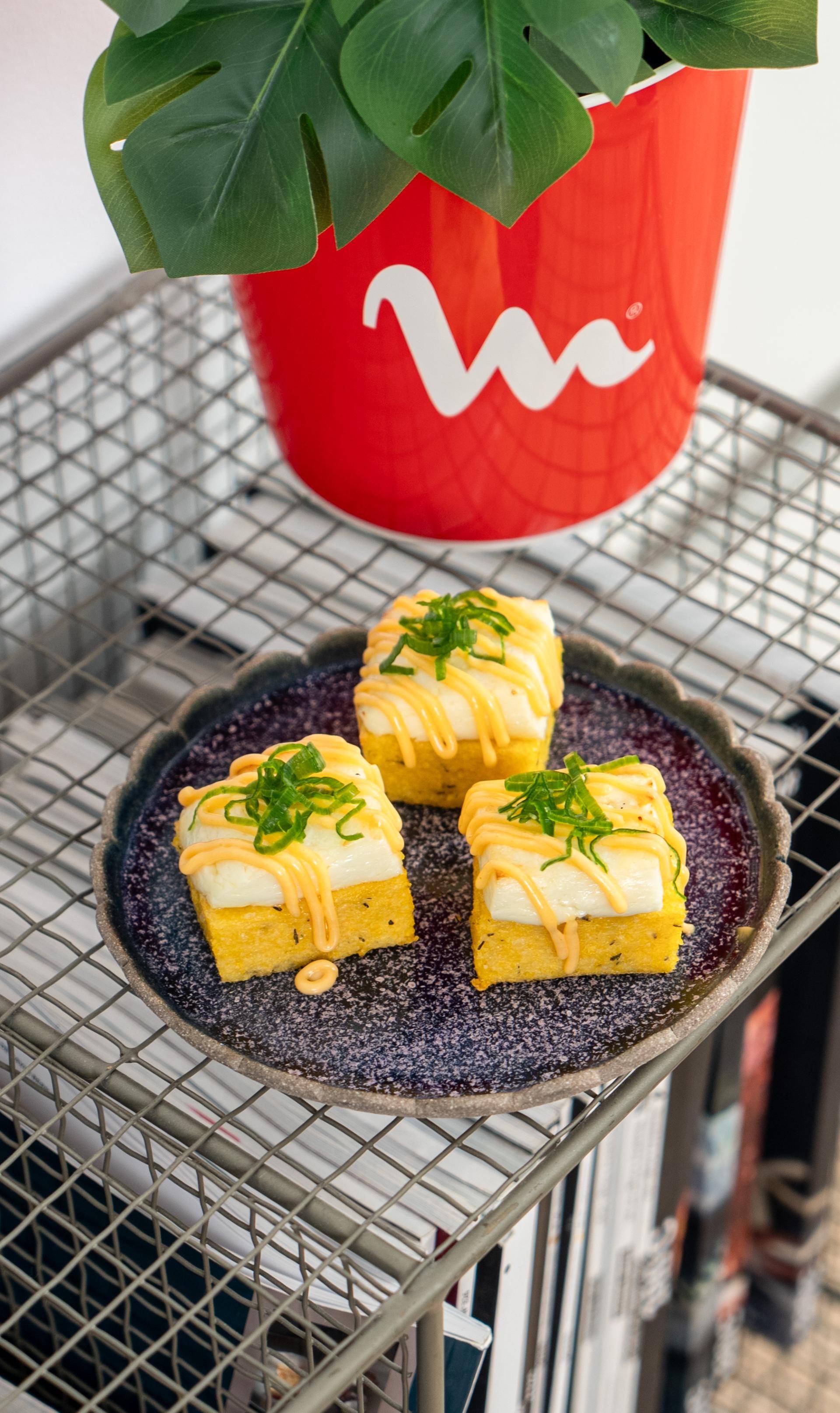 Crispy polenta, halloumi grillé, spicy mayonnaise - Recette DUAL EASY FRY XXL | Moulinex