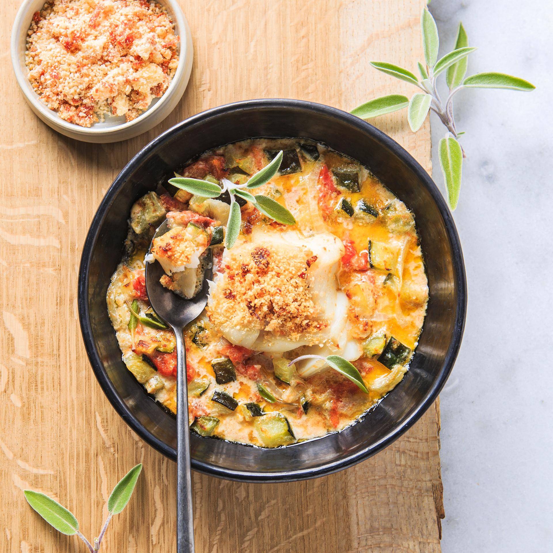 Crumble van kabeljauw met knapperige venkel - Recepten EASY FRY GRILL & STEAM 3 in 1 | Moulinex