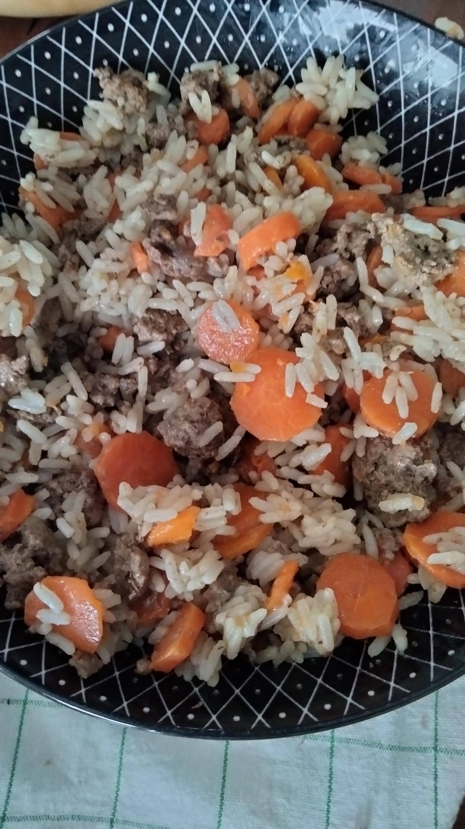 Riz-carottes-steaks hachés - Recepten Cookeo | Moulinex