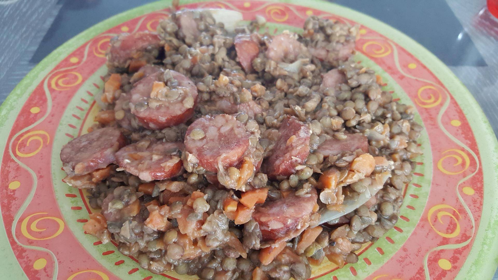 Potée de lentilles et montbéliard - Recette Companion Connect XL | Moulinex