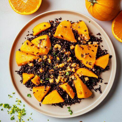 Salade de riz noir, potimarron et orange - Recette Cookeo | Moulinex