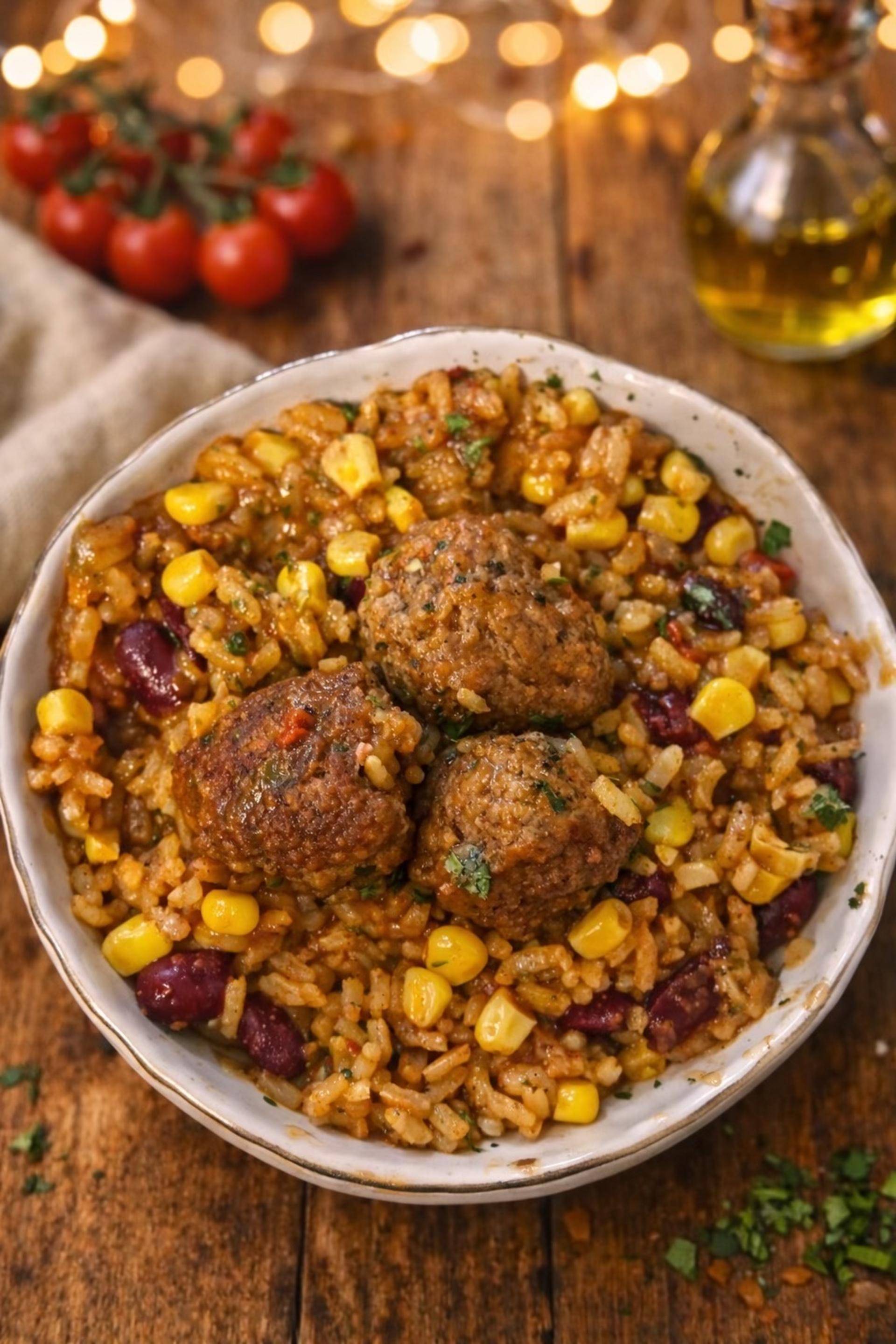 Riz et boulettes de bœuf façon chili con carne - Recette Cookeo | Moulinex