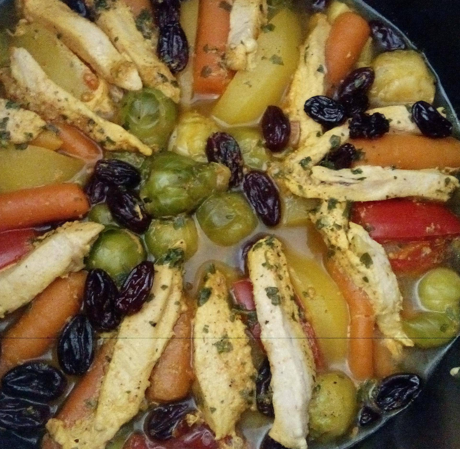 Tajine escalope pomme de terre carottes choux - Recette Cookeo | Moulinex