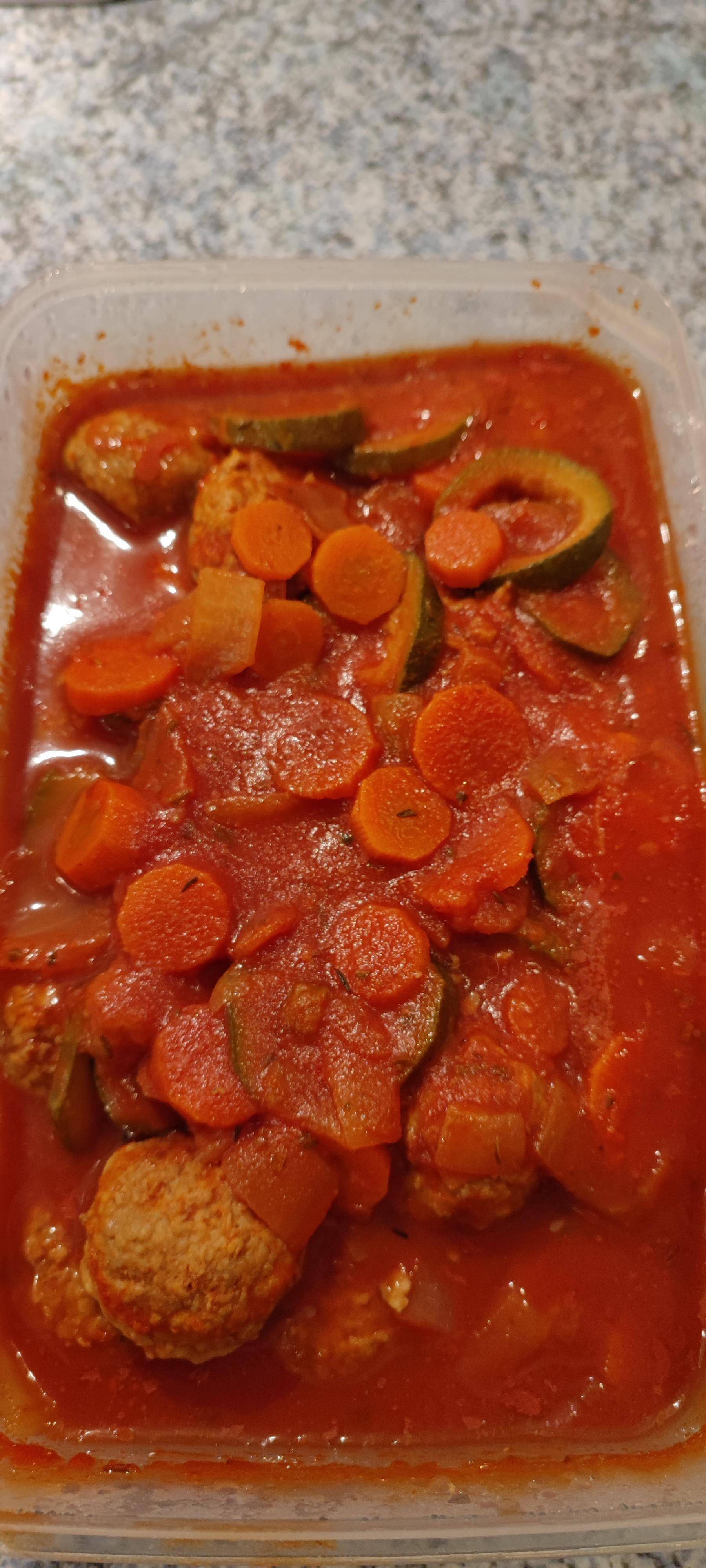 Boulettes de boeuf aux légumes et sauce tomate - Recepten Cookeo | Moulinex