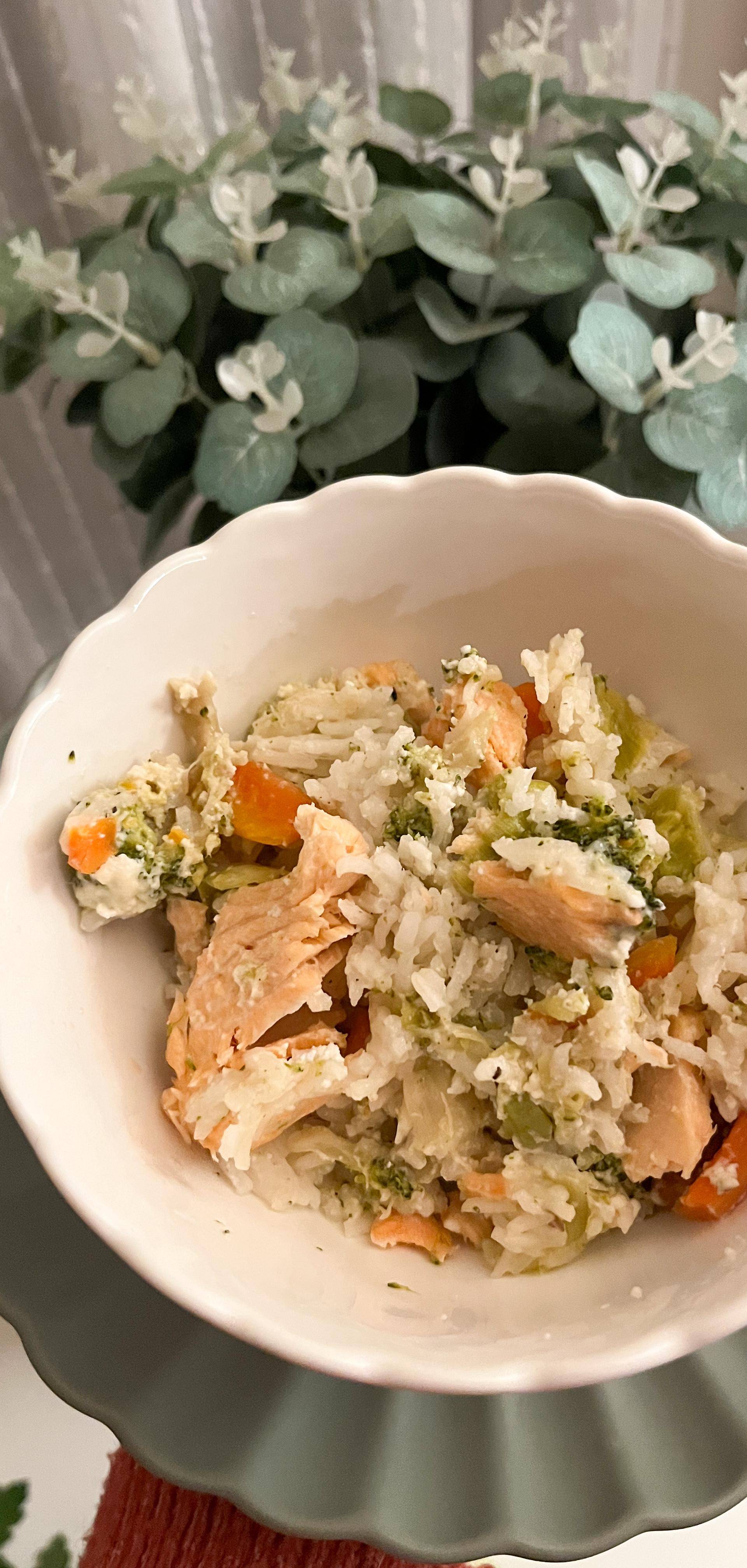 One pot de riz crémeux, au saumon et brocolis - Recette Cookeo | Moulinex