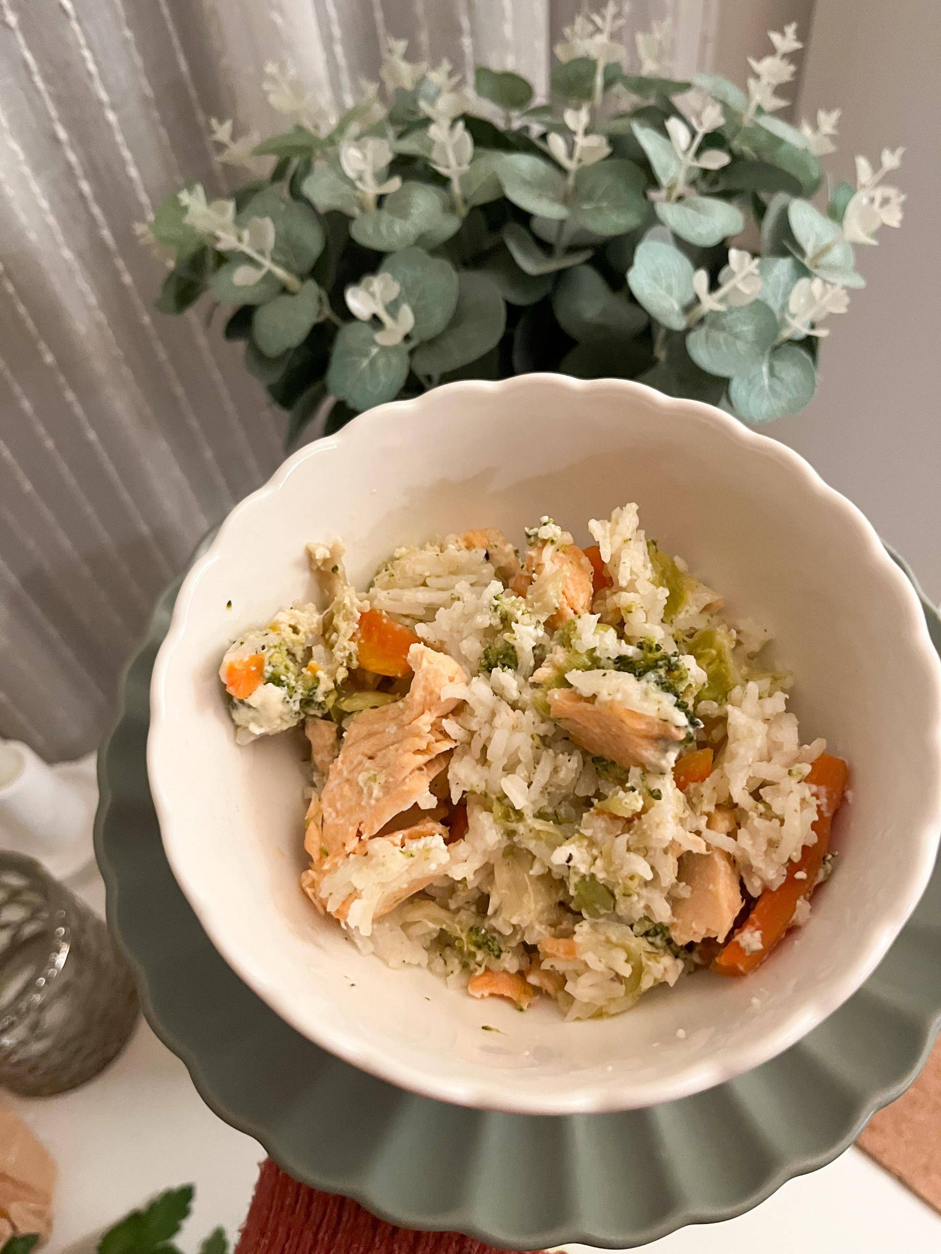 One pot de riz crémeux, au saumon et brocolis - Recette Cookeo | Moulinex