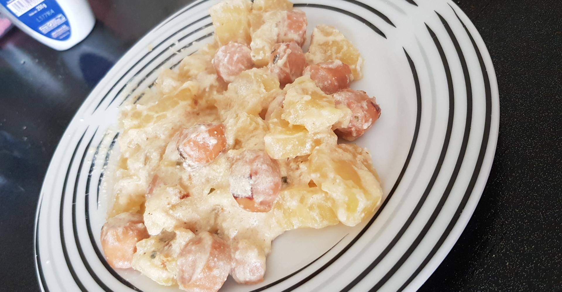 Knakis Pomme de terre sauce crème au boursin - Recepten Cookeo | Moulinex