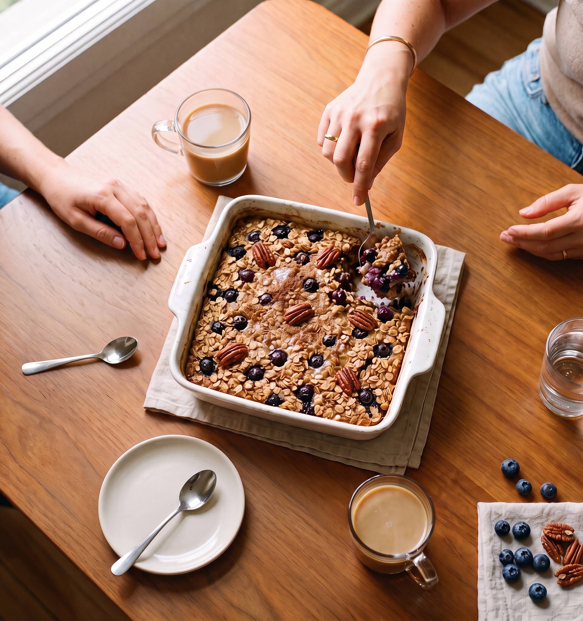 Baked oats aux myrtilles & noix de pécan - Recette Ever Fry XXL SURFACE | Moulinex