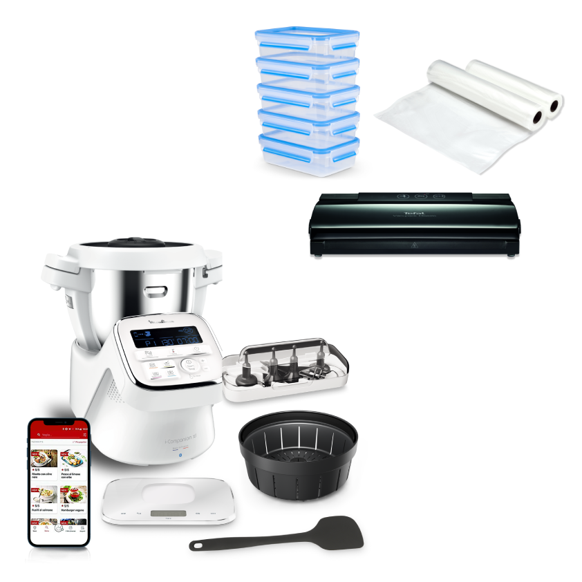 'Batch Cooking' WEB PACK: i-Companion XL + 5 Bewaardozen + Vacuümmachine + 2 rollen zakjes