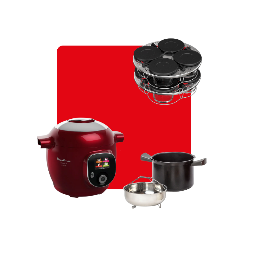 WEB PACK : Cookeo+ Connect & Set van 8 glazen potjes